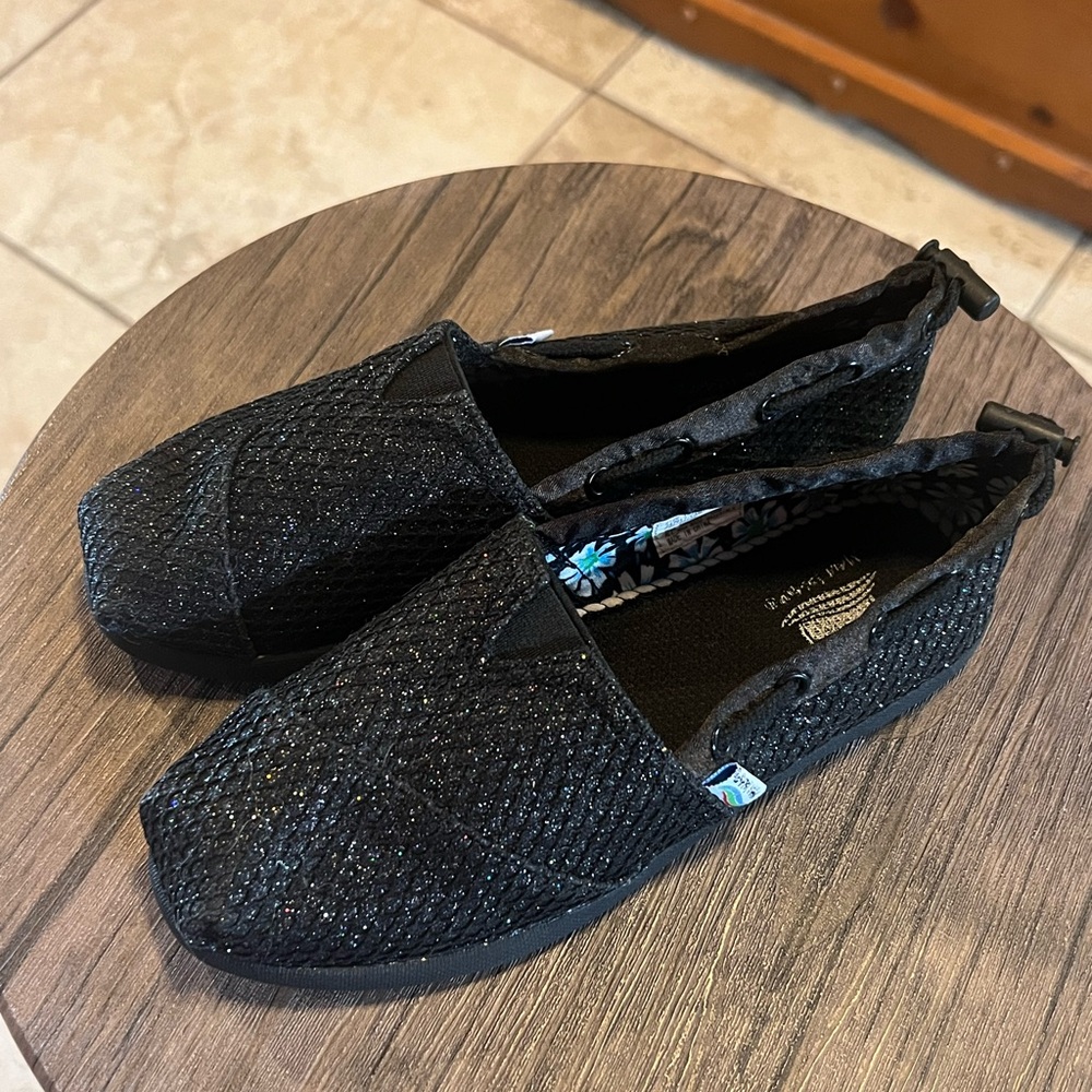Little Girls Maui Island Black Glitter Slip on Shoe, size 13